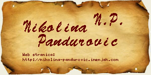 Nikolina Pandurović vizit kartica